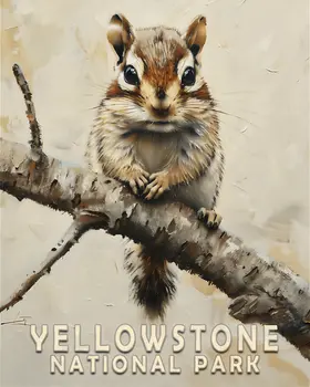 Baby Chipmunk - Yellowstone National Park Souvenir Home Decor Wall Art Prints – 8″x10″ Artwork – 11″x14″ Matte