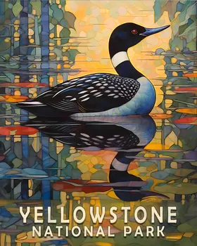 Loon - Yellowstone National Park Souvenir Home Decor Wall Art Prints – 8″x10″ Artwork – 11″x14″ Matte