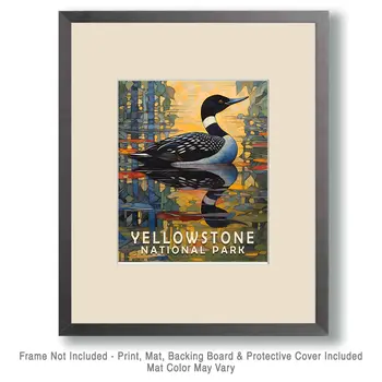 Loon - Yellowstone National Park Souvenir Home Decor Wall Art Prints – 8″x10″ Artwork – 11″x14″ Matte