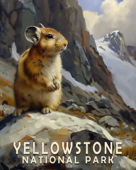 Pika - Yellowstone National Park Souvenir Home Decor Wall Art Prints – 8″x10″ Artwork – 11″x14″ Matte