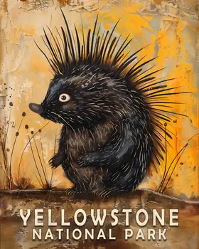Porcupine - Yellowstone National Park Souvenir Home Decor Wall Art Prints – 8″x10″ Artwork – 11″x14″ Matte
