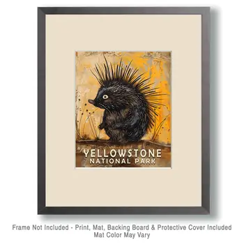 Porcupine - Yellowstone National Park Souvenir Home Decor Wall Art Prints – 8″x10″ Artwork – 11″x14″ Matte