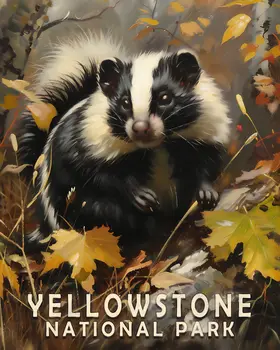 Spotted Skunk - Yellowstone National Park Souvenir Home Decor Wall Art Prints – 8″x10″ Artwork – 11″x14″ Matte