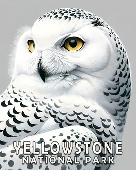 Snowy Owl - Yellowstone National Park Souvenir Home Decor Wall Art Prints – 8″x10″ Artwork – 11″x14″ Matte