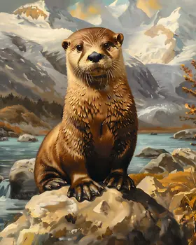 Otter - Mowbi's Wildlife  8"x10" Art Print Collection