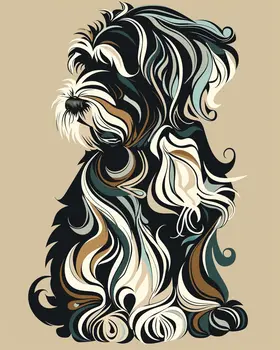Stylistic Petit Basset Griffon Vendéen 8”x10” Art Print