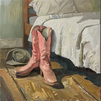 Pink Boots Bedside Art Print