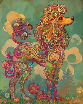 Nouveau Poodle 8”x10” Art Print