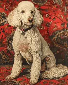 Poodle On Chaise Lounge 8”x10” Art Print
