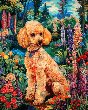 Floral Poodle 8”x10” Art Print