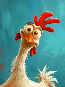 Mowbi's Chicken Farmcore Farmhouse Decor - 8"x10" Wall Art Print - Wacky Rooster