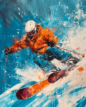 Extreme Skier – 8″x10″ Wall Art Print – Mowbi’s Ski & Snowboard Collection