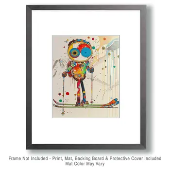 Neo-Pop Skier - 8"x10" Wall Art Print - Mowbi's Ski & Snowboard Collection