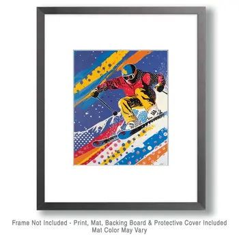 Pop Art Skier - 8"x10" Wall Art Print - Mowbi's Ski & Snowboard Collection