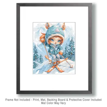 Ski Bunny - 8"x10" Wall Art Print - Mowbi's Ski & Snowboard Collection