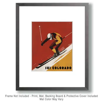 Colorado Pop Art Skier - 8"x10" Wall Art Print - Mowbi's Ski & Snowboard Collection
