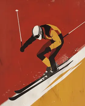 Pop Art Skier - 8"x10" Wall Art Print - Mowbi's Ski & Snowboard Collection