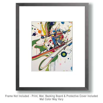 Abstract Extreme Skier - 8"x10" Wall Art Print - Mowbi's Ski & Snowboard Collection