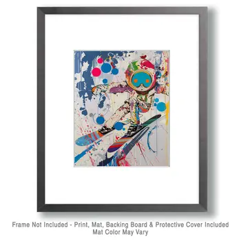 Abstract Neo-Pop Extreme Skier - 8"x10" Wall Art Print - Mowbi's Ski & Snowboard Collection