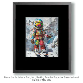 Colorado Rad Neo-Pop Skier - 8"x10" Wall Art Print - Mowbi's Ski & Snowboard Collection