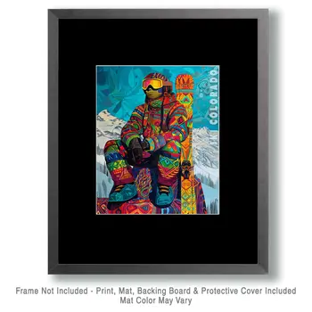 Colorado Bohemian Skier - 8"x10" Wall Art Print - Mowbi's Ski & Snowboard Collection