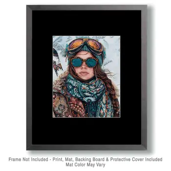 BOHO Chic Skier - 8"x10" Wall Art Print - Mowbi's Ski & Snowboard Collection
