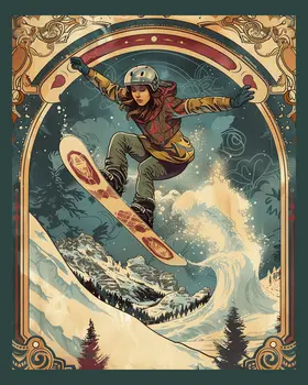 High Flyin' Snowboarder – 8″x10″ Wall Art Print – Mowbi’s Ski & Snowboard Collection