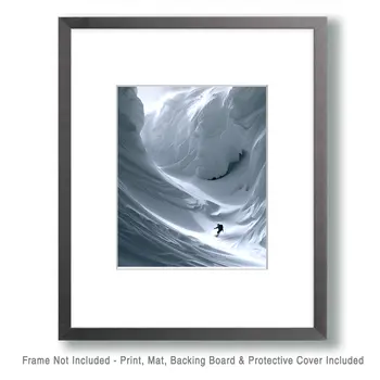 Extreme Backcountry Snowboarder – 8″x10″ Wall Art Print – Mowbi’s Ski & Snowboard Collection