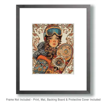 Nouveau Snowboarder – 8″x10″ Wall Art Print – Mowbi’s Ski & Snowboard Collection