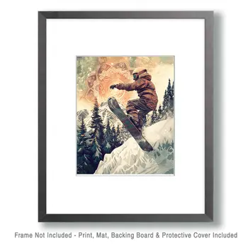 Snowboarder Getting Air – 8″x10″ Wall Art Print – Mowbi’s Ski & Snowboard Collection