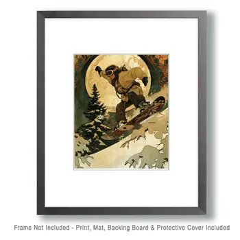 Vintage Snowboarder – 8″x10″ Wall Art Print – Mowbi’s Ski & Snowboard Collection