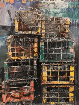 Stacked Lobster Traps 8"x10" Art Print