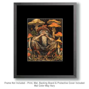 Wizard - The More You Know, The More You Grow 8"x10" Art Print - Mowbi Fantasy Mushrooms Wall Art Print Collection