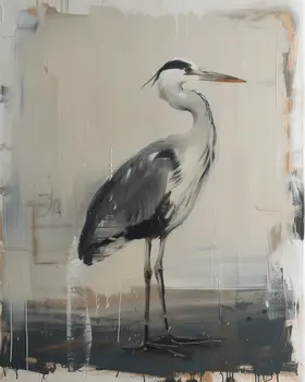 Majestic Great Blue Heron Bird 8"x10" Art Print