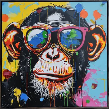 Unnatural Nature Chimpanzee 8"x8" Art Print