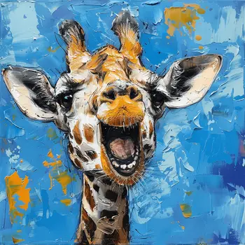 Unnatural Nature Giraffe 8"x8" Art Print