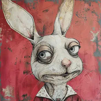 Unnatural Nature Bunny 8"x8" Art Print