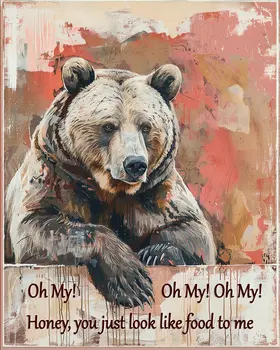 Honey, You Look Like Food to Me - Grizzly Bear 8"x10" - Mowbi's Funny Humorous Wall Art Prints