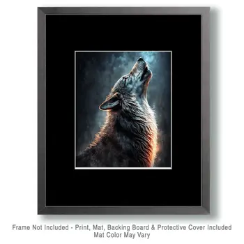 Howling Wolf - Mowbi's Wildlife 8"x10" Art Print Collection