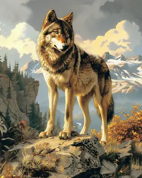 Wolf - Mowbi's Wildlife  8"x10" Art Print Collection
