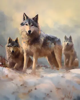 Wolf Pack - Mowbi's Wildlife  8"x10" Art Print Collection