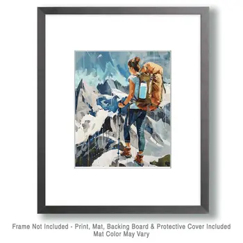 Woman Hiker - Mowbi's Wildlife 8"x10" Art Print Collection
