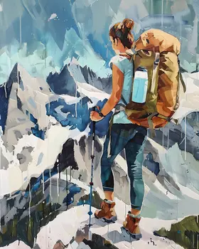 Woman Hiker - Mowbi's Wildlife 8"x10" Art Print Collection