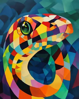 Abstract Snake - Abstract Art - Nature Wildlife Art – 8″x10″ Artwork – 11″x14″ Matte