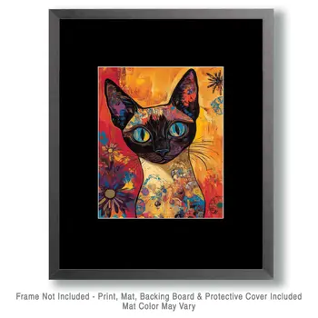 Abstract Siamese Cat - Abstract Art - Pet Wall Art – 8″x10″ Artwork – 11″x14″ Matte