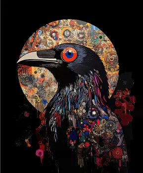 Abstract Raven - Abstract Art - Nature Wildlife Wall Art – 8″x10″ Artwork – 11″x14″ Matte