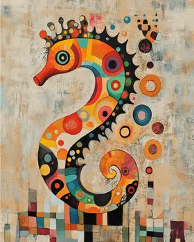 Abstract Seahorse - Abstract Art - Nature Wildlife Wall Art – 8″x10″ Artwork – 11″x14″ Matte