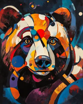 Abstract Black Bear - Abstract Art - Nature Wildlife Wall Art – 8″x10″ Artwork – 11″x14″ Matte