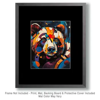 Abstract Black Bear - Abstract Art - Nature Wildlife Wall Art – 8″x10″ Artwork – 11″x14″ Matte