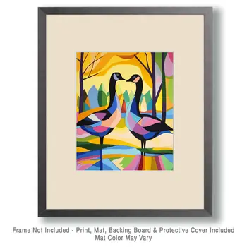 Abstract Canadian Geese #1 - Abstract Art - Nature Wildlife Wall Art – 8″x10″ Artwork – 11″x14″ Matte
